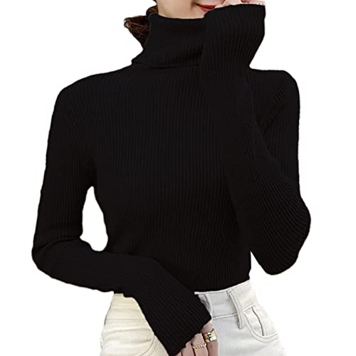 suéteres de gola alta das mulheres - Manga comprida gola alta feminina - Suéter suéter feminino de m