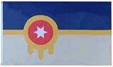 City of Tulsa, Oklahoma Premium Quality Heavy Duty Fade Resistant 3x5 3'x5' 100D Woven Poly Nylon Flag Banner Grommets