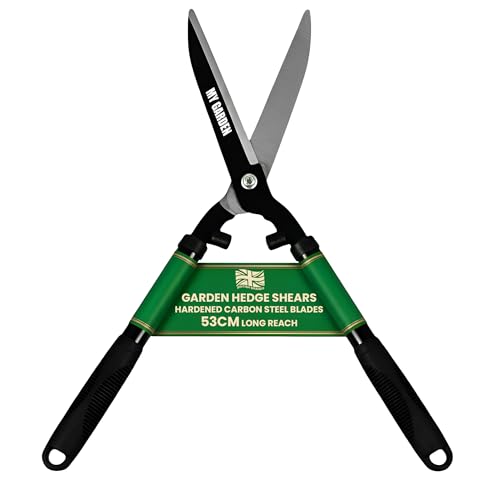 My Garden Hedge Shears with Hardened Carbon Steel Blades - 53cm Lightweight Ergonomic Garden Shears for Trimming Hedges, Grass & Edges with Comfortable Grip Handles –Precision Cutting Tool