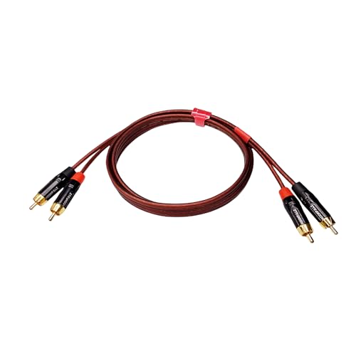 KOOKFJLLZ RCA Audio Cable for Turntables 5 Feet - Professional Gold Plated Hi-Fi 4N OFC Phono Cable for Technics Vinyl Players