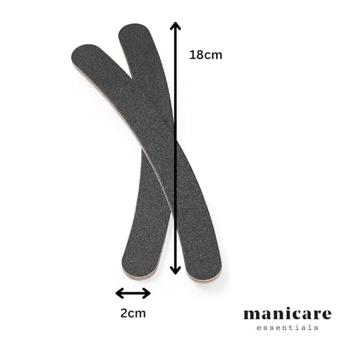 Manicare Curved Nail Files, Pack Of 2 Emery Boards, Boomerang Shape, Natural Or Artificial Nails, Pet Grooming, Double Sided Medium Grit, Reusable, Washable, Home Salon Professional Manicure Pedicure - Image 2