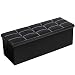 Sitzbank mit Stauraum Schlafzimmer Faltbare Hocker mit Stauraum Wohnzimmer Große Aufbewahrungsbox mit Trenngitter 110 x 38 x 38 cm Kunstleder Schwarz