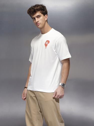 Image of WROGN Men's 100% Cotton T-Shirt | Statement Back Graphic Print | Oversized Fit
