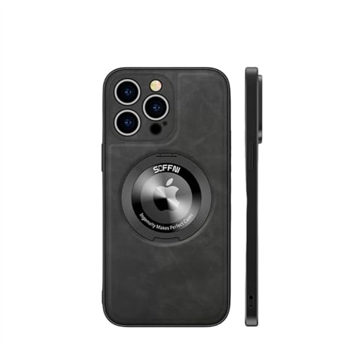 Étui avec support en cuir pour iPhone 15 Pro fini les chutes avec la housse rotative souple
