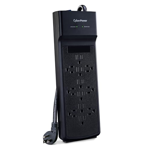 CyberPower CSB1206 Essential Surge Protector, 3600J, 125V, 15A, 12 Outlets, 6 Foot Power Cord, Black, ETL Listed