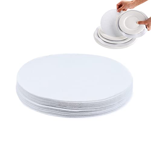 dish felt dividers - YYCRAFT 36 Felt Plate China Storage Dividers Protectors White Thick Premium Soft Round Felt Circles (10.5 Inch,White)