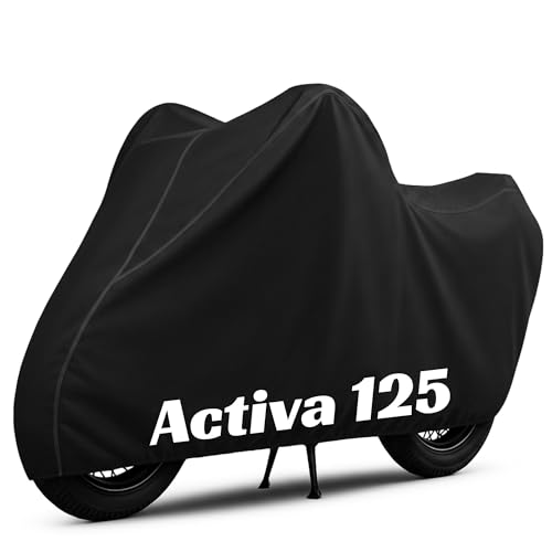 Image of 100% Waterproof Activa Bike Cover | Polyester Body Cover for Rain & Sun | UV Protection, Dustproof, Scratch Resistant, Windproof, Heat Resistant, Vehicle Specific Fit (Black)