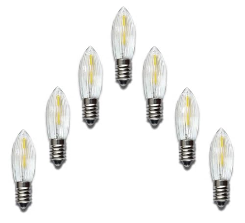 MLight 7 Stück LED Filament Topkerze 34V 0,2W Gewinde E10 für...