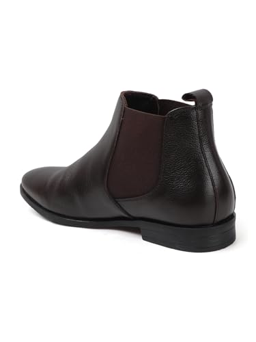 Image of Carlton London Men's Classic Slip-On Ankle Chelsea Leather's Boot with Elastic Gussets