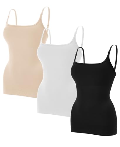 EUYZOU Women Shapewear Tummy Control Camisole Tops - Suqre Neck Sexy Compression Tank Tops Seamless Body Shaper