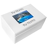 Creative DECO Blanca Caja con tu Foto y Texto Personalizado - Idea de Regalo Personalizada | Cajas Madera de Recuerdos Personalizadas | Para Mujeres Hombres y Parejas | Personalizados