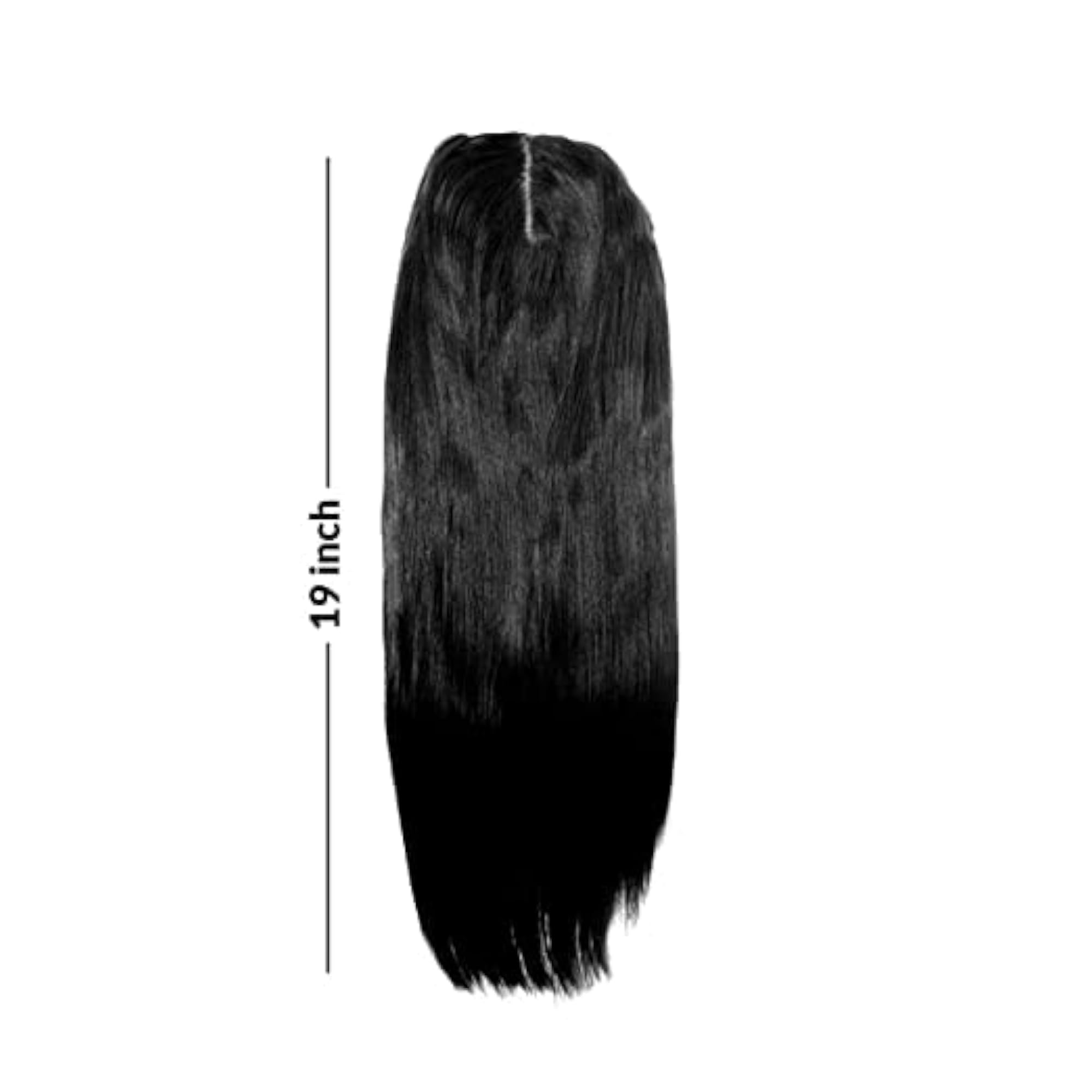 Women's Silk Base Synthetic Hair Topper, Black