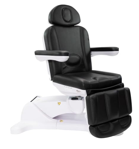 Spa Luxe - Spa Chair for Esthetician, Electric Facial Bed with 240° Rotation, 4 Motors, and Adjustable Headrest, Professional Medical Spa Exam Chair - 2246B, (Black)