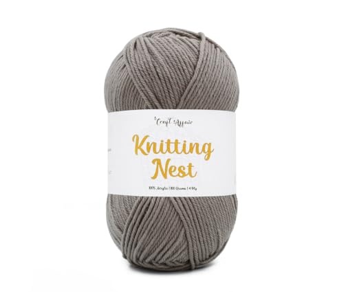 Image of Craft Affair | Knitting Nest Acrylic Yarn (200 Meter, 100 Grams, 2mm) / Woolen Yarn /Acrylic Yarn for Knitting and Crocheting-Stone