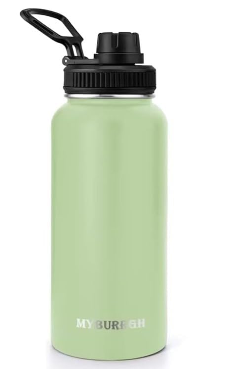 Image of Compatibale Stainless Steel 24 Hrs Hot and Cold Vacuum Insulated Flask, 1000 Light Green, Set of 1, Electro | Double Wall Flask | BPA Free | Office | School Travel - ISI Certified