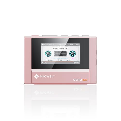 Image of SnowSky /FiiO Echo Mini HiFi Bluetooth MP3 Player, 15Hours Playback, Independent Volume Control with 3.5mm /4.4mm Headphones Outputs (Pink)
