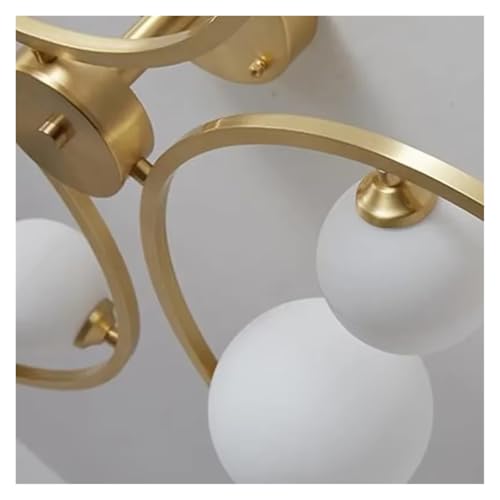 Lustre plafonnier doré design en cuivre avec éclairage LED salon - 6