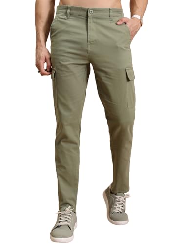 Image of Highlander Men's Tapered Fit | Cargo Trousers | Sleek & Functional | Utility Pockets | Trouser for Men | Men Trousers