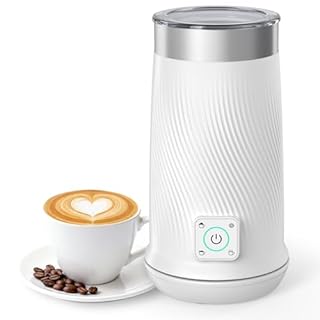 Milk Frother, 4-in-1 Electric Milk Steamer with Warm and Cold Foam Maker, Milk Heater and Warmer Hot & Cold Milk Foamer Maker for Latte Coffee Chocolate