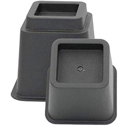 HomeRoots Bed Risers Set of 8 Heavy Duty Plastic 3, 5 or 8 Inch Adjustable Risers for Bed, Furniture Sofa, Table, and Chair - Black