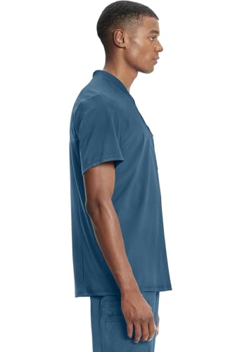 Image of Cherokee Infinity Mens Scrubs Top V-Neck Modern Fit 2 Pocket 360 Stretch