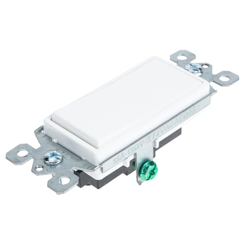 HOMOCONO 3 Rocker Socket Interrupter for Lamp Interrupter for LED Light Switch Switches Wall Switch Single Pole Decora Switch Rocker Light Electrical Light Circuit Breaker PC White