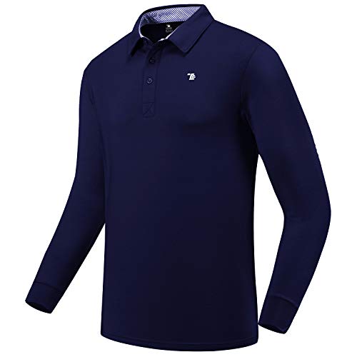 Mofiz Men's Golf Shirt Athletic Shirts & Tees Collar Classic Jersey Shirts Polo Shirts For Men Shirt With Button Navy Size M #TOP1