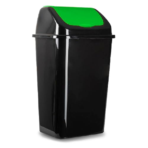 Acan Tradineur - Cubo de basura con tapa basculante para reciclaje - Fabricado en plástico - Capacidad: 30 Litros - Reciclaje para Vidrio - 59 x 40 x 33 cm