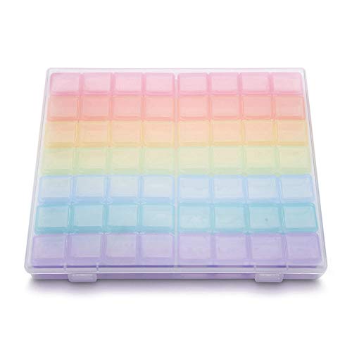 Cuifati Mini Tool Box, Colorful Components Screw Storage Box, Repair kit Box with 56 grids for Storing Screws, Nuts, Small Components