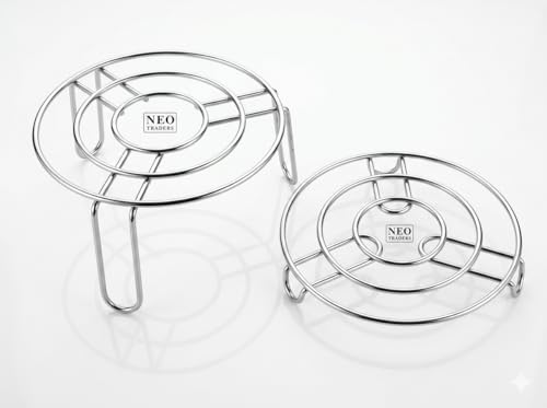 Image of Steel High Baking Rack Cake Drying Stand for Pastry Bread Cookies Cooling Grid Tray (High + Low)