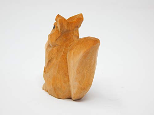 Selsela Squirrel Figurine Garden Statue Home Decoration Miniature Wood Forest Critter Art Mini Carved Small Animal #TOP4