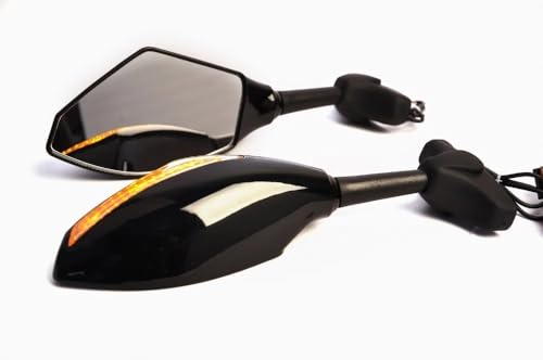 Rétroviseurs clignotants de moto en finition noire pour FZ6 YZF R1 R6 R6S