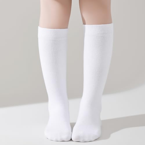 Knee High Socks for Girls Boys School Uniform Set - 3/6 Pack Cotton Tube Socks in Black, White, Navy Blue2