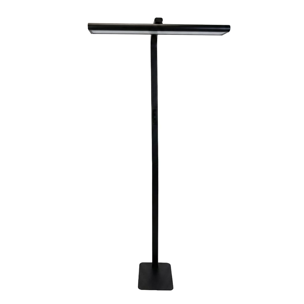 LUXULA LED Büro-Stehleuchte dimmbar, 60 W 3500 lm, 4000K Neutralweiß, Up/Downlight, UGR<16, CRI98, Touchbedienung, blendfreies Licht, Monitor, Büro, Arbeitszimmer, Homeoffice, modernes Design, Schwarz