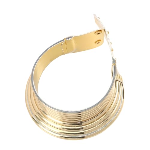 HORIALENCE Collar Punk Africano Grueso a Presión Dorado, Gargantilla Étnica de Cuero para Mujeres Jóvenes en Ocasiones Casuales