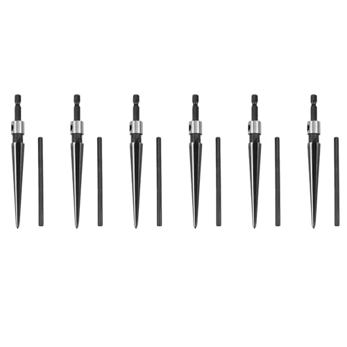 Pyugxab 6X Escariador CóNico 3-13Mm Escariador de VáStago Hexagonal Estriado de Mano Puente de Acero Agujero de Pasador ChafláN Herramienta