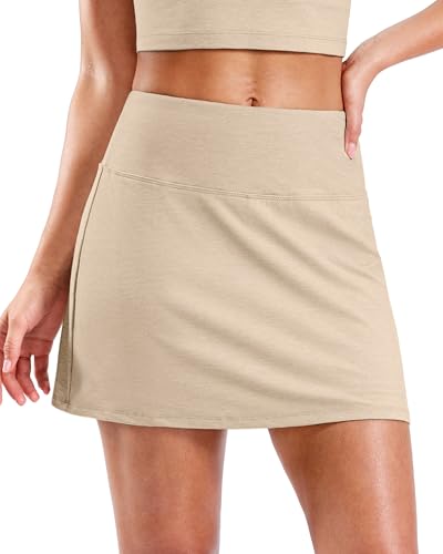 Image of SANTINY 13.5 inch /15 inch Tennis Skirt with 2 Pockets | A Line, High Waisted, Mini Length, Casual, Athletic, Golf, Skorts for Women