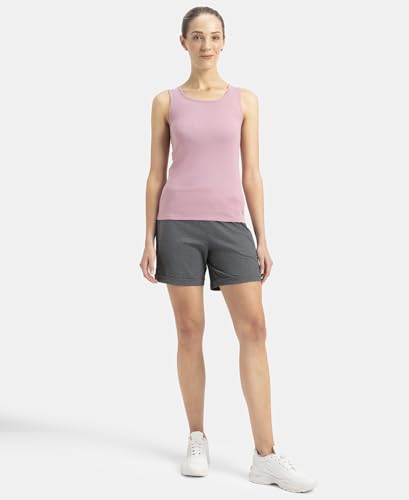 Image of Jockey A113 Women Super Combed Cotton Rib Fabric Slim Fit Solid Tank Top