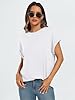 AUTOMET Womens Summer Tops Oversized Short Sleeve Business Casual Dressy T Shirts Trendy Fashion Clothes Spring Outfits 2025 White L #3