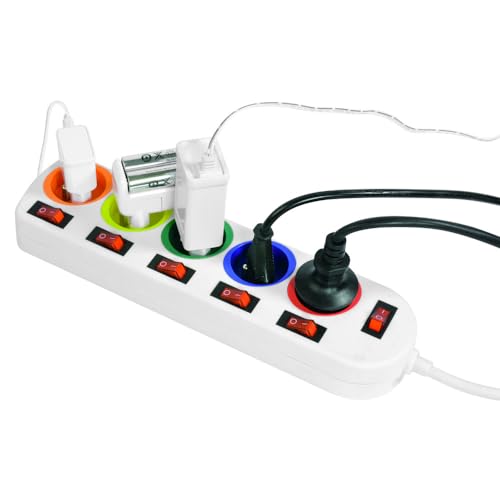 Multiprise 5 Prises et 6 interrupteurs