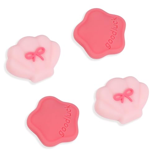 Image of PERFECTSIGHT Cute Switch 2 Joycon Thumb Grips Caps, 4 PCS Switch2 Kawaii 3D Silicone Analog Thumbstick Button Cover for NS Switch 2 Joystick Caps, Pink Shell+Star
