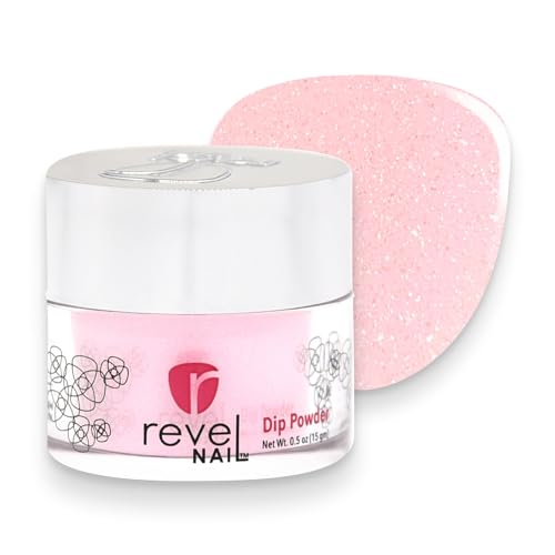 Revel Nail Dip Powder - Light Pink Shimmer Dipping Powder, Long-Lasting Dip Nail Color, Chip & Crack Resistant, No UV Lamp, DIY Manicure For Strong Healthy Nails, Bubbly