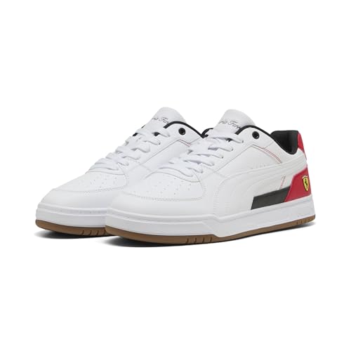 PUMA Zapatillas Ferrari Caven III Unisex 38, White Rosso Corsa Red