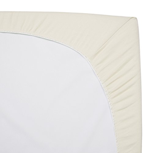 Image of TL Care 100% Natural Cotton Fitted Mini Crib Sheet 38 inch x 24 inch - Soft & Breathable Small Nesting Portable Crib Sheet, Fits Pack N Play Mattresses, Cream, for Boys & Girls