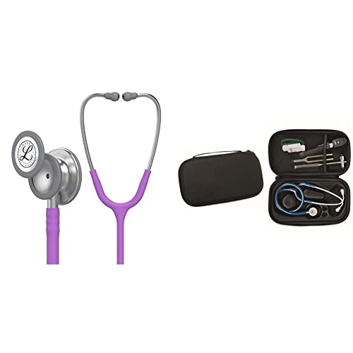 Stéthoscope Littmann Classic III lavande 69cm pour soigner et étui GIMA noir