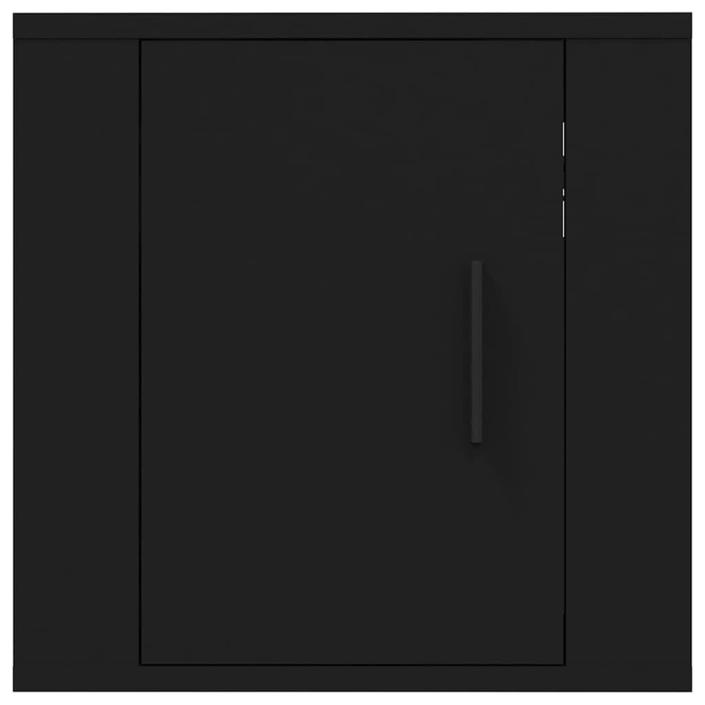 Szafki ścienne do telewizora, 2 sztuki, czarne, 40 x 34,5 x 40 cm, materiał drewnopochodny z miejscem do przechowywania, drzwi montowane po prawej lub lewej stronie, montaż ścienny do salonu