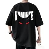 [KOTRBOY] t シャツ メンズ 半袖 夏服 メンズ 【綿 100% 薄手 T シャツ メンズ 】 猫目プリント 猫好き オーバーサイズ ゆったり カジュアル ストリート風 通気性 春夏 日常 お出かけ ファッショントップス-Black-2XL