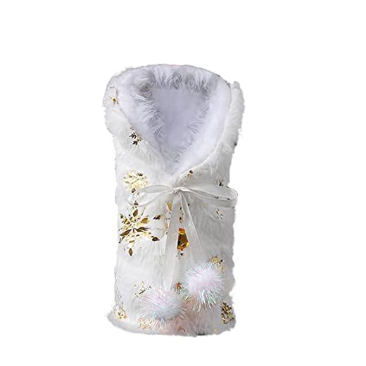 Decoración de botellas de vino de Navidad, 1 unidad, juego de botellas de vino decorativas navideñas, juego de botellas de vino, 2 litros, plástico (dorado, talla única)