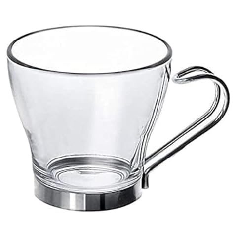 Bormioli Rocco Espresso Cups with Steel Handles Cover