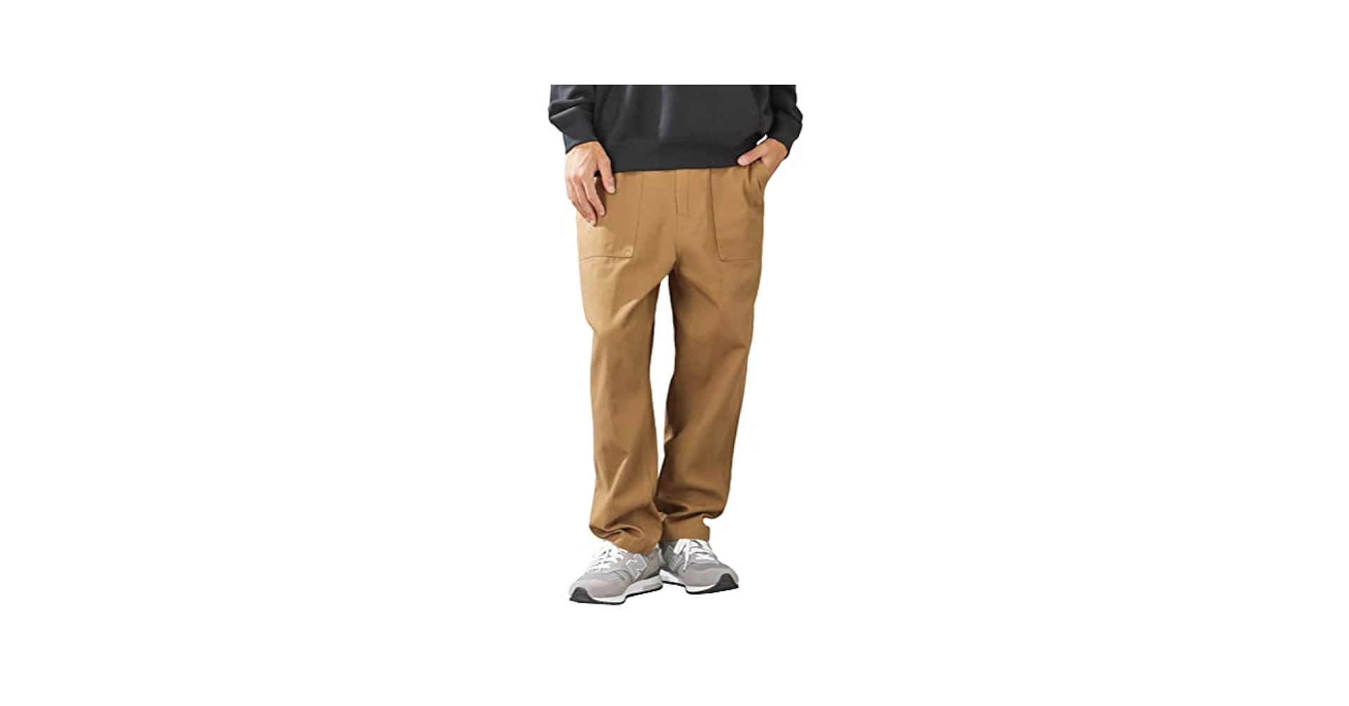 Amazon | [NAVY] ベイカーパンツ M L ウエストゴム 紐 無地